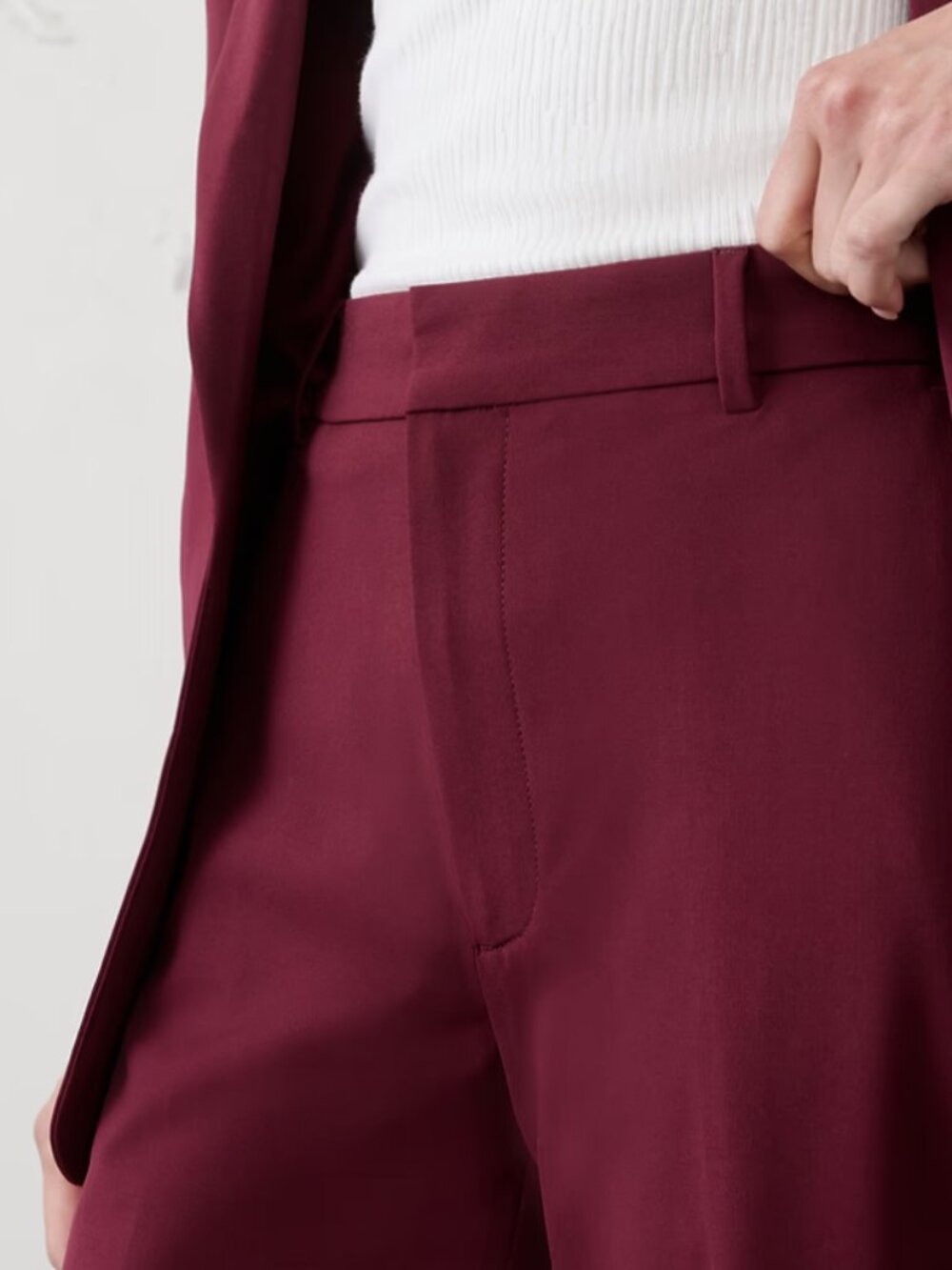 Banana Republic Factory Women's Straight Sculpted Stretch Pants  WINE Size 14 - Picture 5 of 6